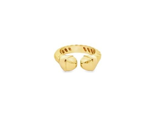 18K Yellow Gold Twisted Open Ring